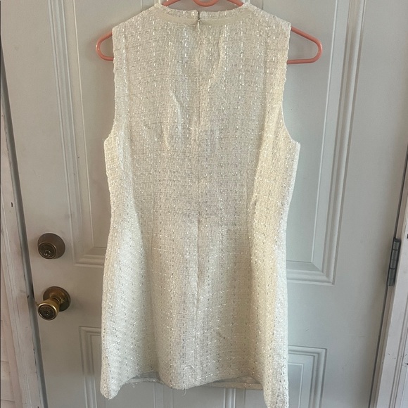 Mable Women’s Dress Medium Elegant Cream Stunning Bows Accent MISSING button - Picture 4 of 15